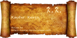 Kaufer Kevin névjegykártya